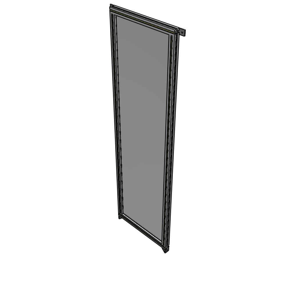 A4-2135-0600-0150-TYPZK SINGLE PANEL-NO LEGS WITH TIE PLATES AND ANGLE 2135MM X 600MM  1/4" POLYCARBONATE, AS A KIT