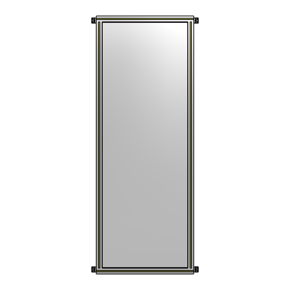 A4-2135-0750-0150-HYPZK SINGLE PANEL-NO LEGS WITH HINGES 2135MM X 750MM  1/4" POLYCARBONATE, AS A KIT