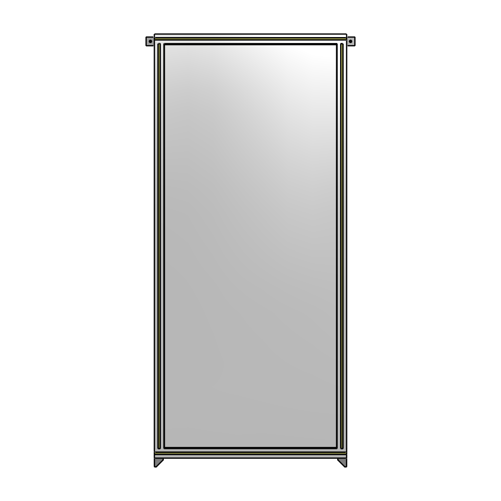 A4-2135-0900-0150-TYPZK SINGLE PANEL-NO LEGS WITH TIE PLATES AND ANGLE 2135MM X 900MM  1/4" POLYCARBONATE, AS A KIT
