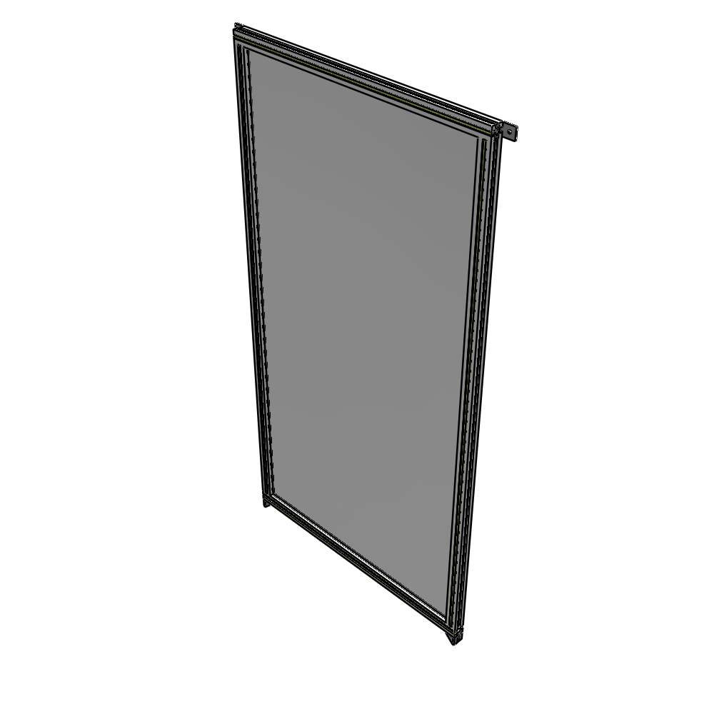 A4-2135-1050-0150-TYPZK SINGLE PANEL-NO LEGS WITH TIE PLATES AND ANGLE 2135MM X 1050MM  1/4" POLYCARBONATE, AS A KIT
