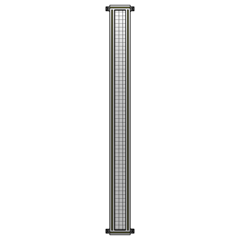 A4-2400-0200-0150-HYMZK SINGLE PANEL-NO LEGS WITH HINGES 2400MM X 200MM  1" MESH, AS A KIT