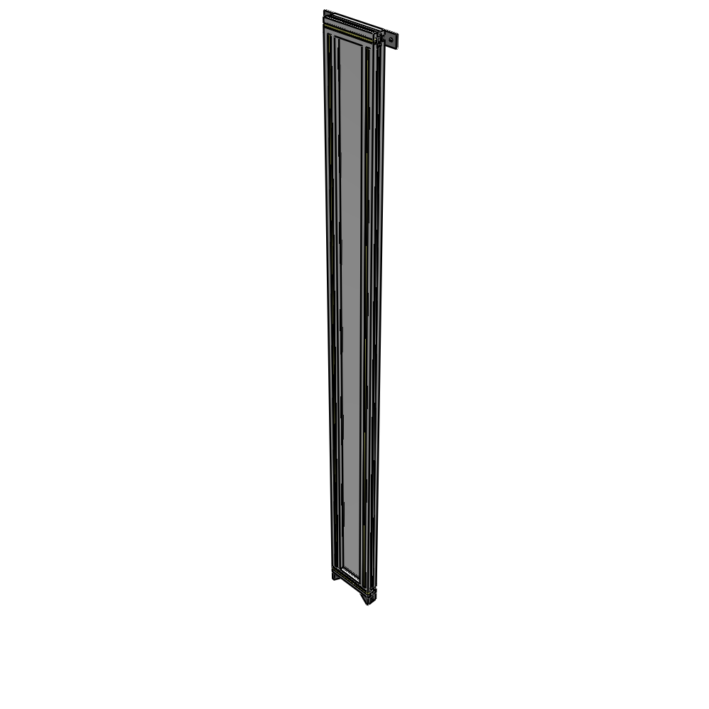 A4-2400-0200-0150-TYPZK SINGLE PANEL-NO LEGS WITH TIE PLATES AND ANGLE 2400MM X 200MM  1/4" POLYCARBONATE, AS A KIT