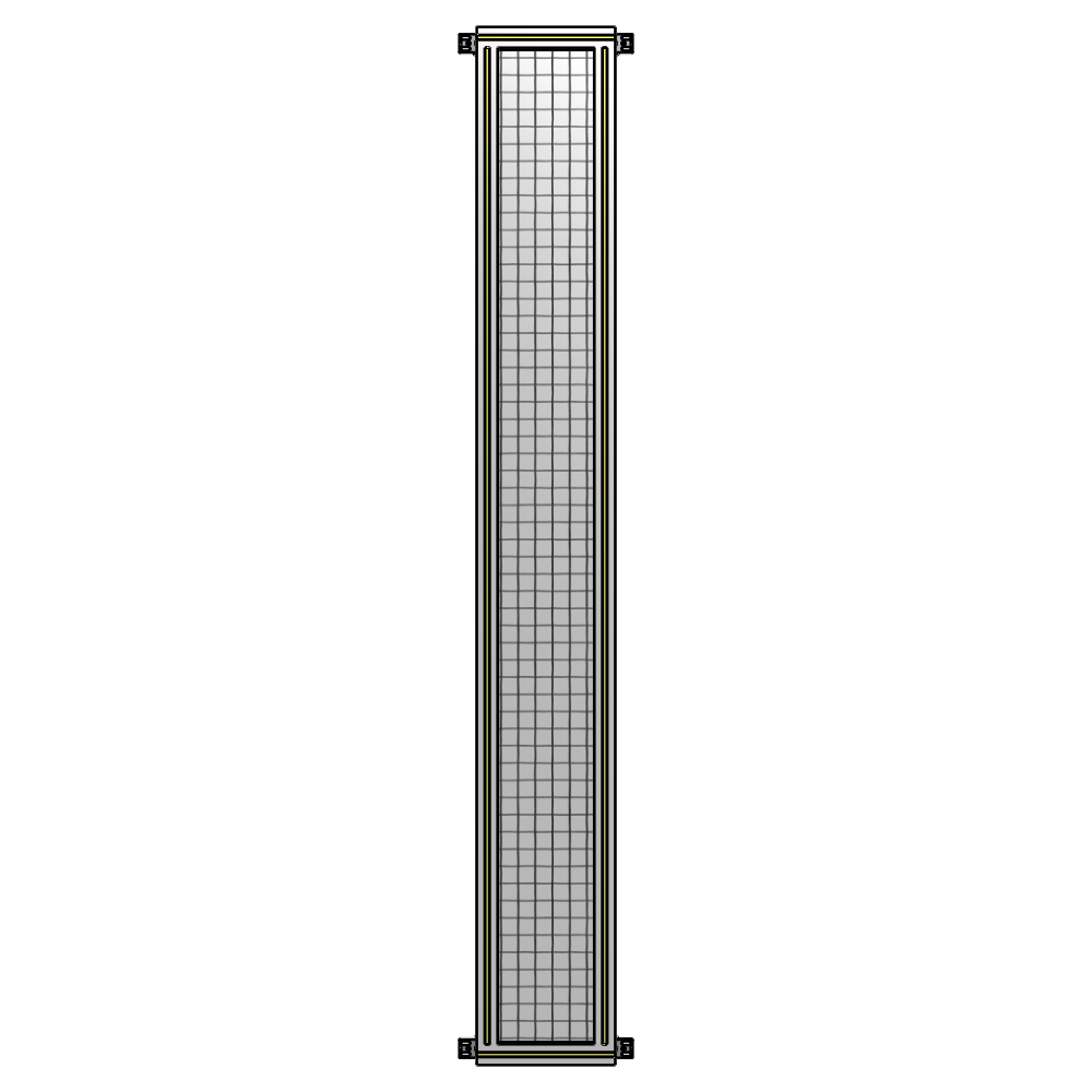 A4-2400-0300-0150-HYMZA SINGLE PANEL-NO LEGS WITH HINGES 2400MM X 300MM  1" MESH, FULLY ASSEMBLED