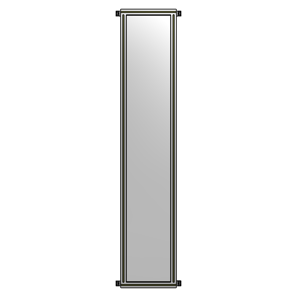 A4-2400-0450-0150-HYPZK SINGLE PANEL-NO LEGS WITH HINGES 2400MM X 450MM  1/4" POLYCARBONATE, AS A KIT