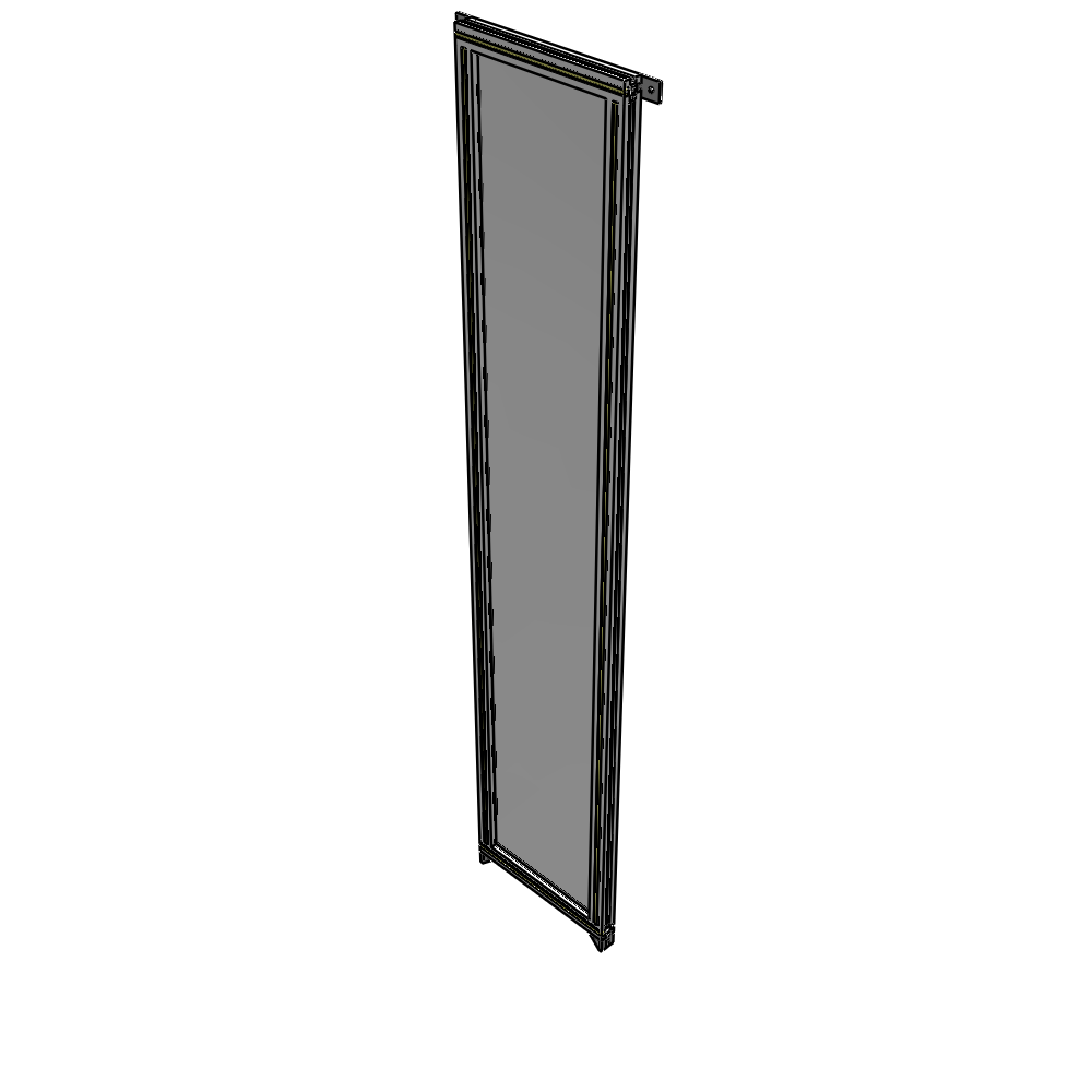 A4-2400-0450-0150-TYPZA SINGLE PANEL-NO LEGS WITH TIE PLATES AND ANGLE 2400MM X 450MM  1/4" POLYCARBONATE, ASSEMBLED