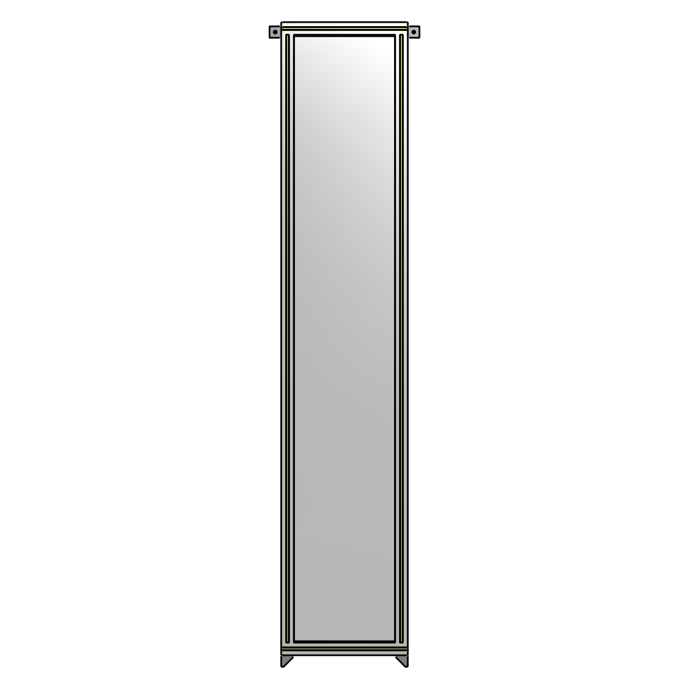 A4-2400-0450-0150-TYPZK SINGLE PANEL-NO LEGS WITH TIE PLATES AND ANGLE 2400MM X 450MM  1/4" POLYCARBONATE, AS A KIT