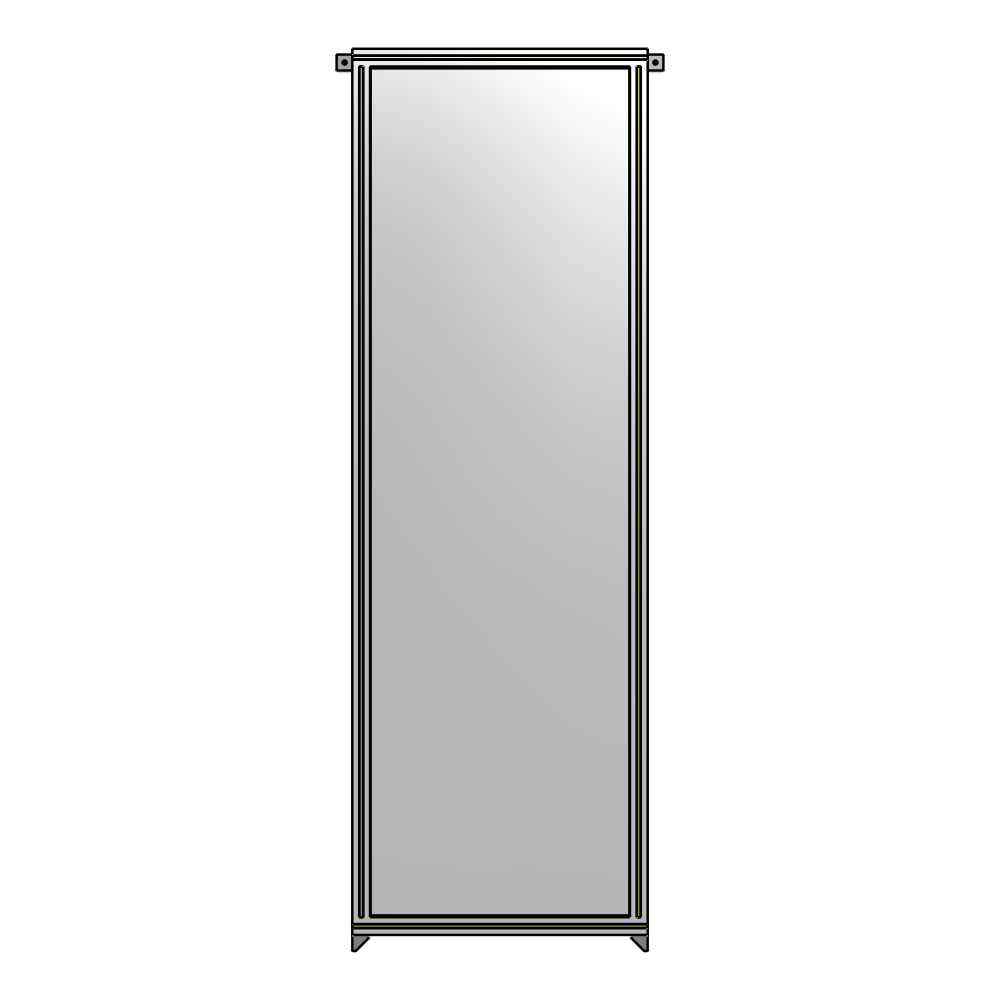 A4-2400-0750-0150-TYPZA SINGLE PANEL-NO LEGS WITH TIE PLATES AND ANGLE 2400MM X 750MM  1/4" POLYCARBONATE, ASSEMBLED