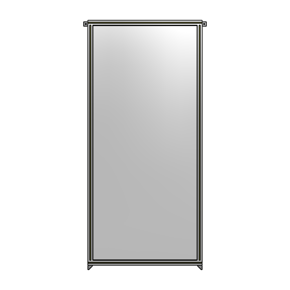 A4-2400-1050-0150-TYPZA SINGLE PANEL-NO LEGS WITH TIE PLATES AND ANGLE 2400MM X 1050MM  1/4" POLYCARBONATE, ASSEMBLED