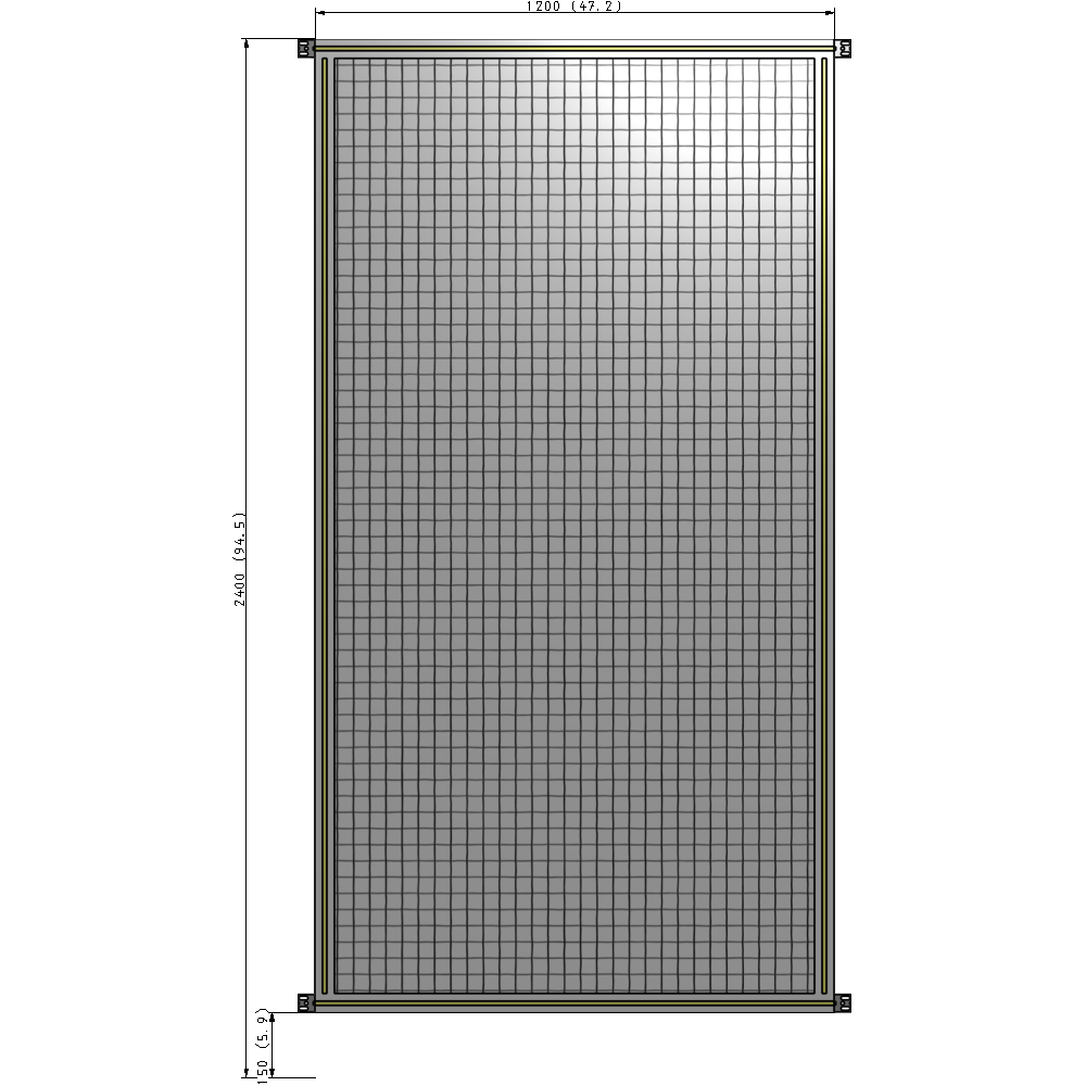 A4-2400-1200-0150-HYMZK SINGLE PANEL-NO LEGS WITH HINGES 2400MM X 1200MM  1" MESH, AS A KIT