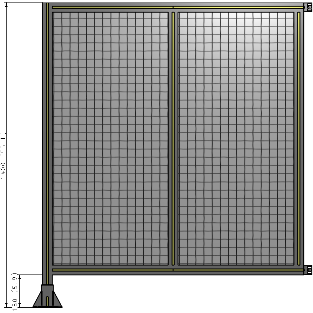 B1-1400-1200-0150-HYMFK DOUBLE PANEL-LEG ON LEFT, HINGE ON RIGHT 1400MM X 1200MM 1" MESH, AS A KIT