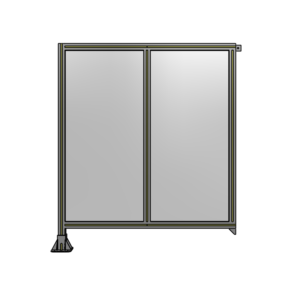 B1-1400-1200-0150-TYPFK DOUBLE PANEL-LEG ON LEFT, TIE PLATE AND ANGLE ON RIGHT 1400MM X 1200MM  1/4" POLYCARBONATE, AS A KIT