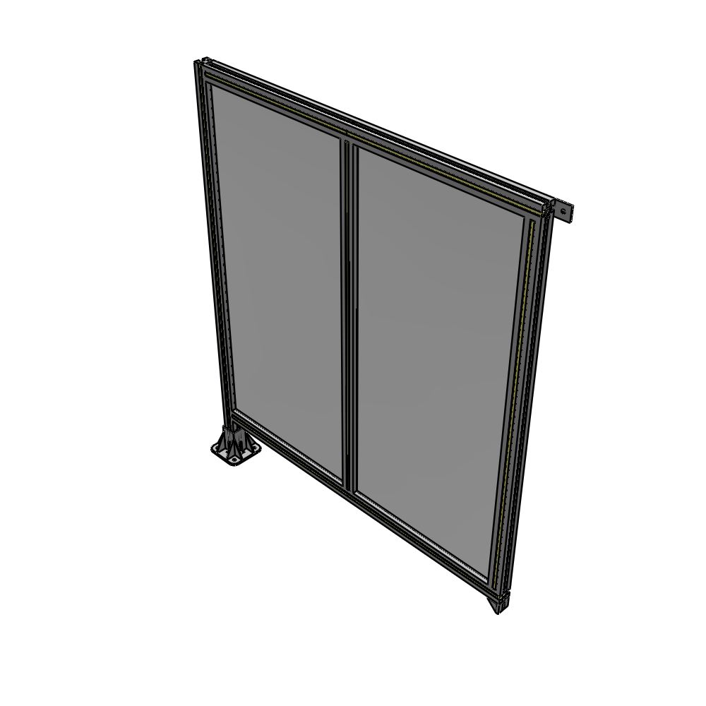 B1-1400-1200-0150-TYPFK DOUBLE PANEL-LEG ON LEFT, TIE PLATE AND ANGLE ON RIGHT 1400MM X 1200MM  1/4" POLYCARBONATE, AS A KIT