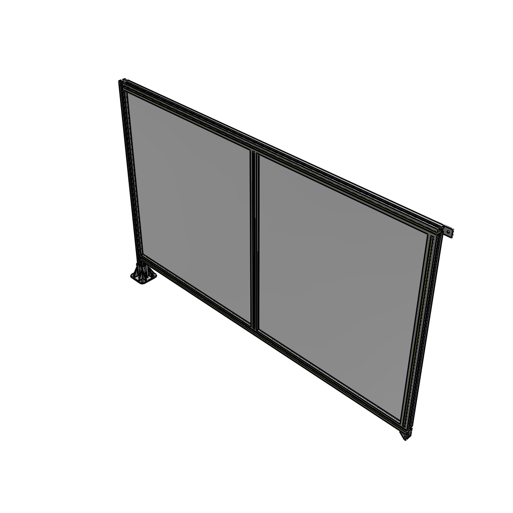 B1-1400-2200-0150-TYPFK DOUBLE PANEL-LEG ON LEFT, TIE PLATE AND ANGLE ON RIGHT 1400MM X 2200MM  1/4" POLYCARB, ASSEMBLED