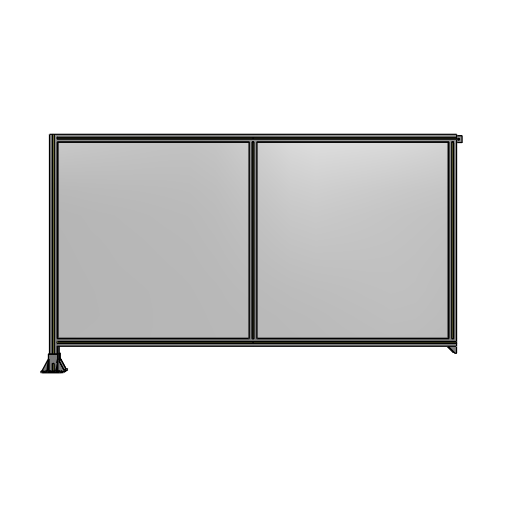B1-1400-2400-0150-TYPFA DOUBLE PANEL-LEG ON LEFT, TIE PLATE AND ANGLE ON RIGHT 1400MM X 2400MM  1/4" POLYCARBONATE, AS A KIT