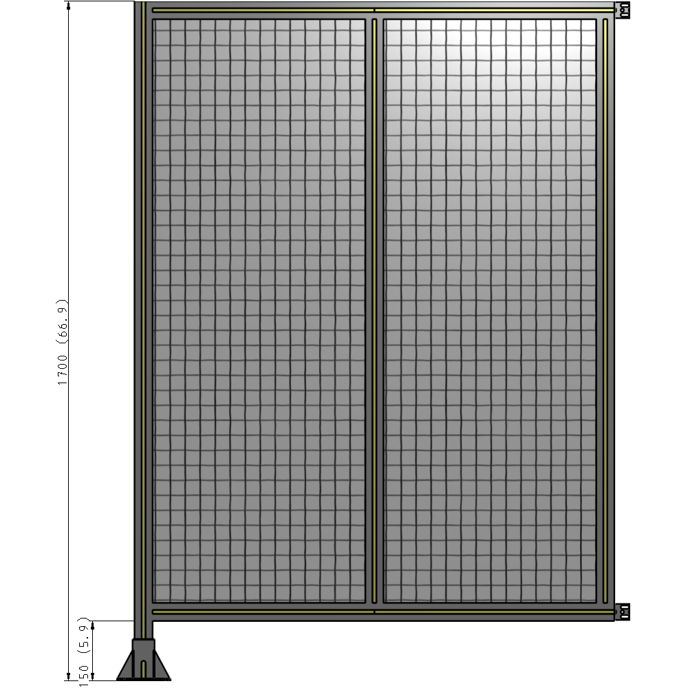 B1-1700-1200-0150-HYMFA DOUBLE PANEL-LEG ON LEFT, HINGE ON RIGHT 1700MM X 1200MM  1" MESH, AS A KIT