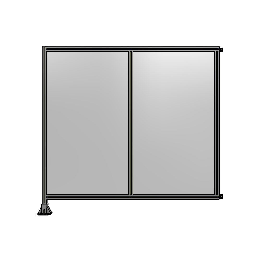 B1-1700-1800-0150-HYPFA DOUBLE PANEL-LEG ON LEFT, HINGE ON RIGHT 1700MM X 1800MM  1/4" POLYCARB, ASSEMBLED