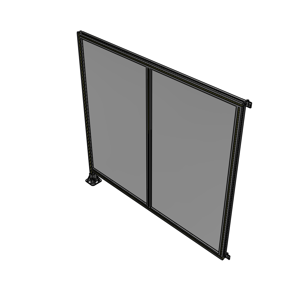 B1-1700-1800-0150-HYPFK DOUBLE PANEL-LEG ON LEFT, HINGE ON RIGHT 1700MM X 1800MM  1/4" POLYCARBONATE, AS A KIT