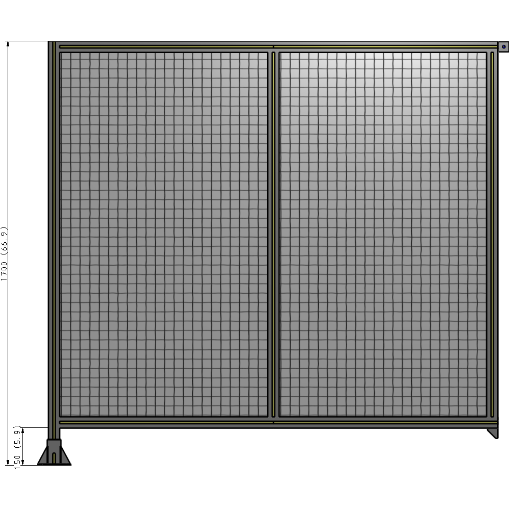 B1-1700-1800-0150-TYMFA DOUBLE PANEL-LEG ON LEFT, TIE PLATE AND ANGLE ON RIGHT 1700MM X 1800MM  1" MESH, FULLY ASSEMBLED