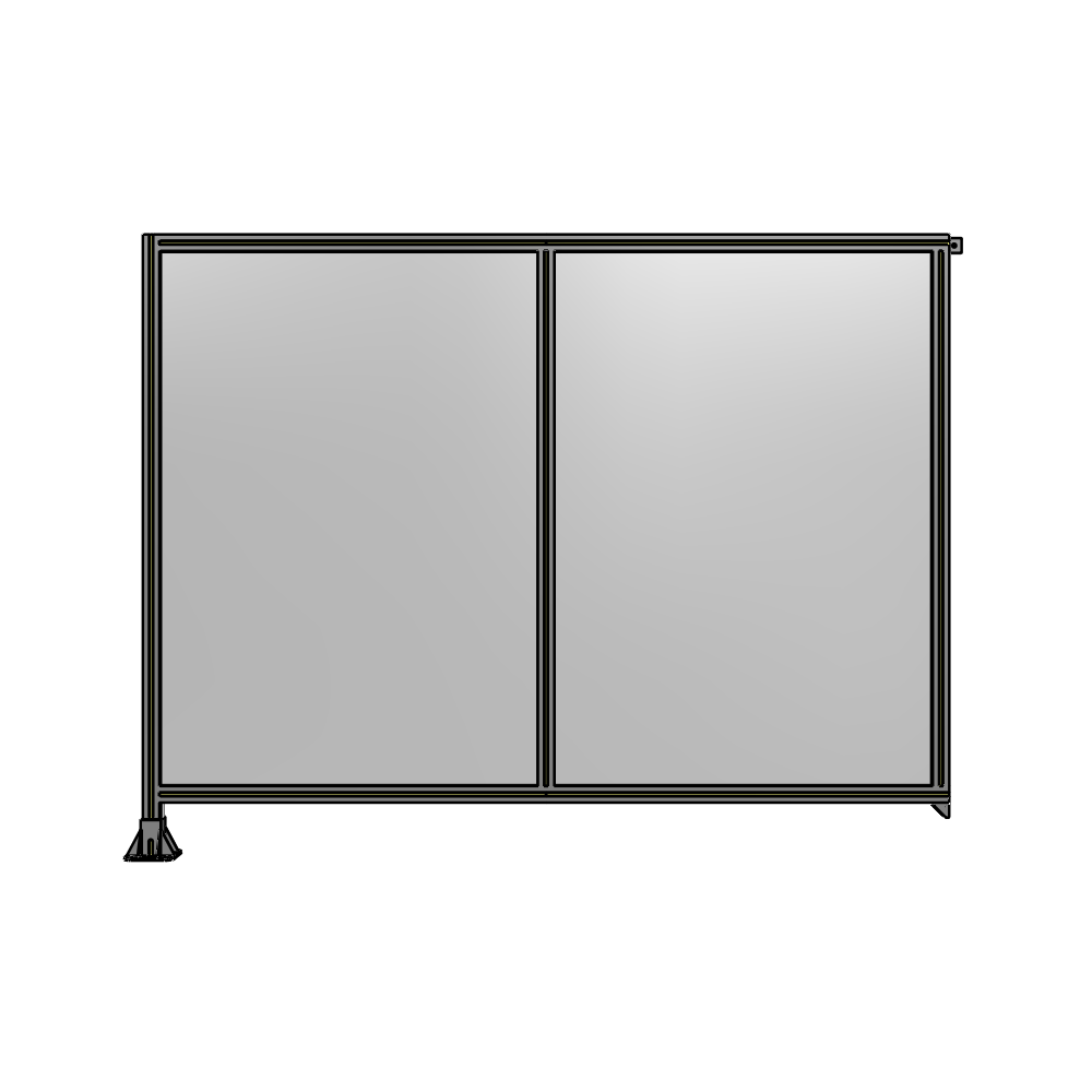 B1-1700-2200-0150-TYPFA DOUBLE PANEL-LEG ON LEFT, TIE PLATE AND ANGLE ON RIGHT 1700MM X 2200MM  1/4" POLYCARB, ASSEMBLED