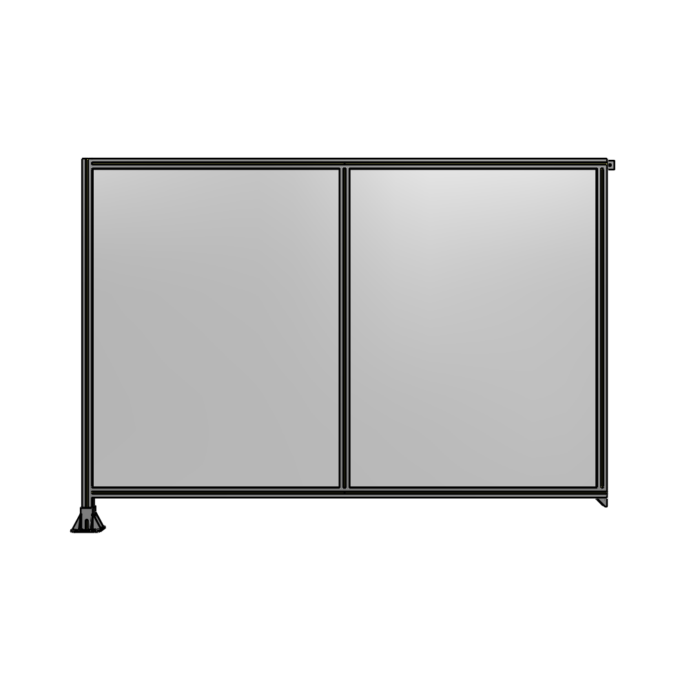 B1-1700-2400-0150-TYPFA DOUBLE PANEL-LEG ON LEFT, TIE PLATE AND ANGLE ON RIGHT 1700MM X 2400MM  1/4" POLYCARB, ASSEMBLED