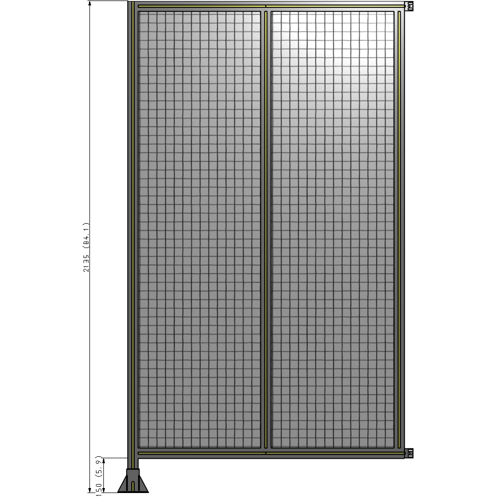B1-2135-1200-0150-HYMFA DOUBLE PANEL-LEG ON LEFT, HINGE ON RIGHT 2135MM X 1200MM  1" MESH, AS A KIT