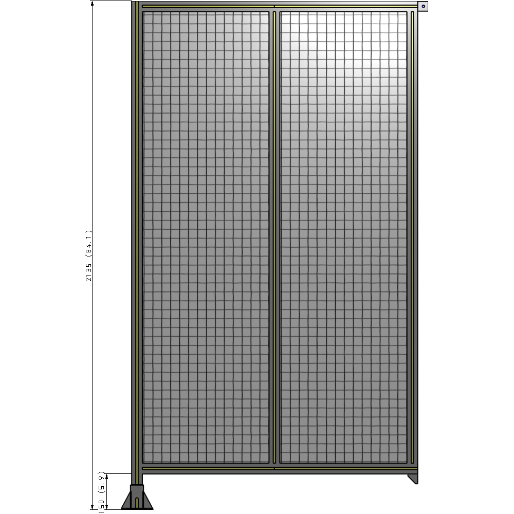 B1-2135-1200-0150-TYMFK DOUBLE PANEL-LEG ON LEFT, TIE PLATE AND ANGLE ON RIGHT 2135MM X 1200MM  1" MESH, FULLY ASSEMBLED