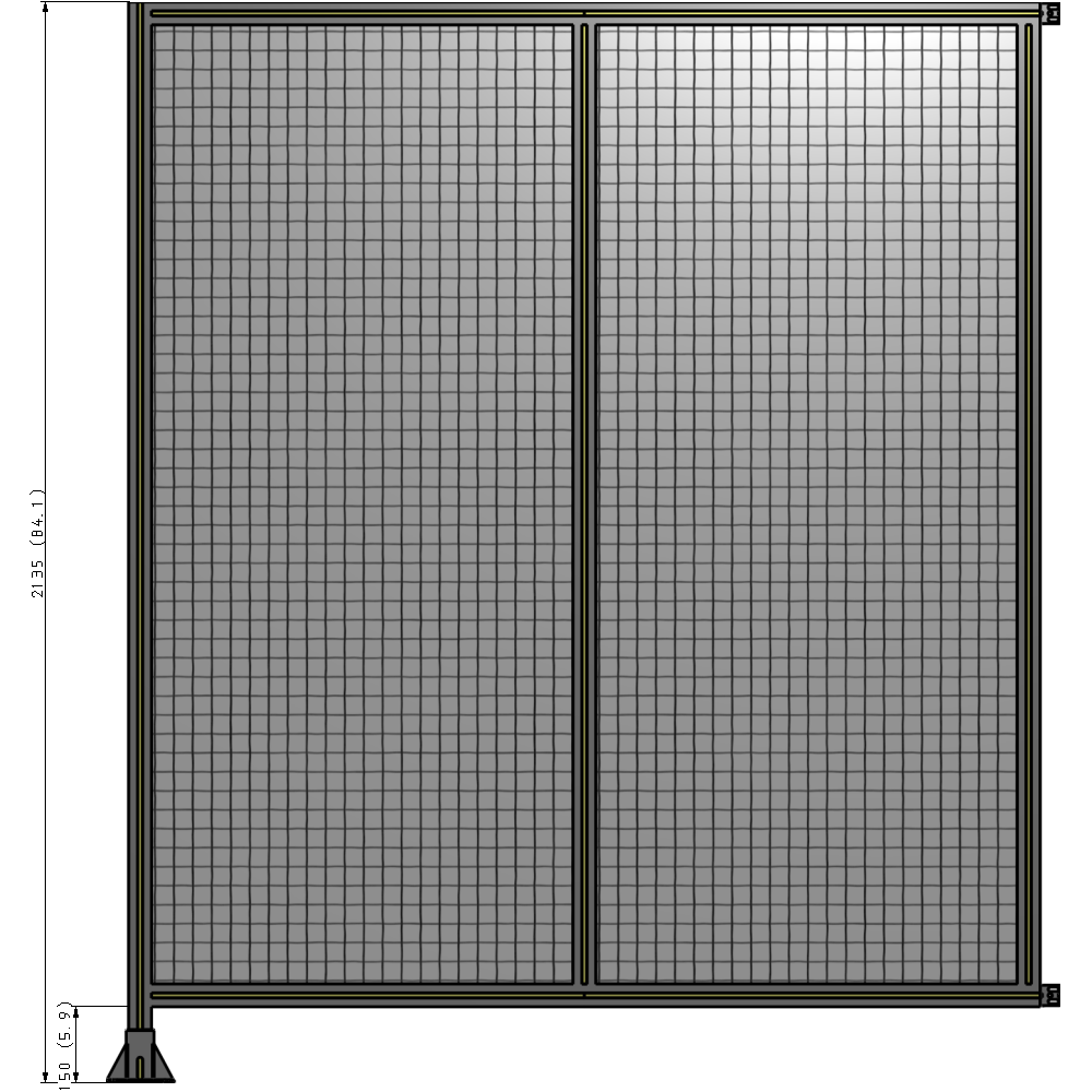 B1-2135-1800-0150-HYMFK DOUBLE PANEL-LEG ON LEFT, HINGE ON RIGHT 2135MM X 1800MM  1" MESH, FULLY ASSEMBLED