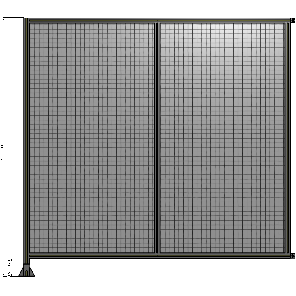 B1-2135-2200-0150-HYMFA DOUBLE PANEL-LEG ON LEFT, HINGE ON RIGHT 2135MM X  2200MM  1" MESH, AS A KIT