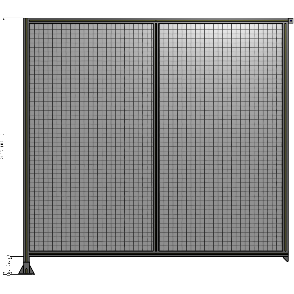 B1-2135-2200-0150-TYMFA DOUBLE PANEL-LEG ON LEFT, TIE PLATE AND ANGLE ON RIGHT 2135MM X  2200MM  1" MESH, FULLY ASSEMBLED