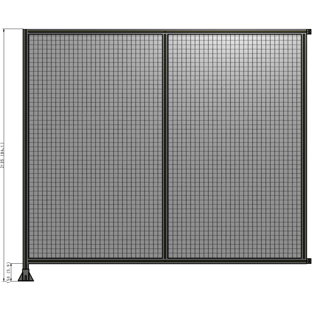 B1-2135-2400-0150-HYMFK DOUBLE PANEL-LEG ON LEFT, HINGE ON RIGHT 2135MM X 2400MM  1" MESH, AS A KIT