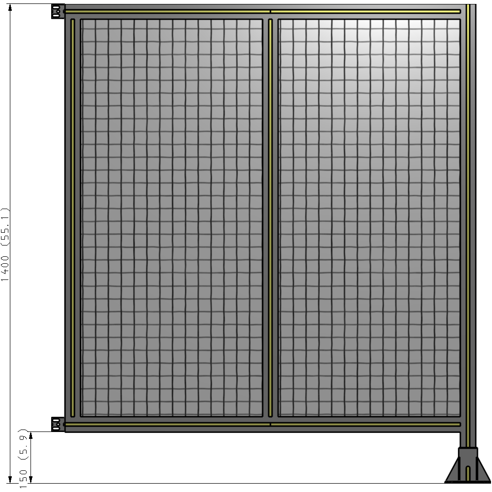 B2-1400-1200-0150-HYMFK DOUBLE PANEL-LEG ON RIGHT, HINGE ON LEFT 1400MM X 1200MM 1" MESH, AS A KIT