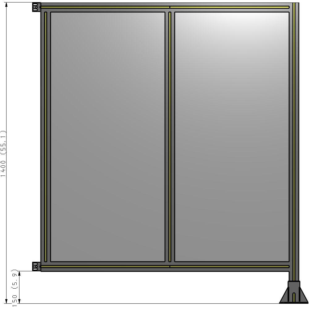 B2-1400-1200-0150-HYPFK DOUBLE PANEL-LEG ON RIGHT, HINGE ON LEFT 1400MM X 1200MM 1/4" POLYCARBONATE, AS A KIT