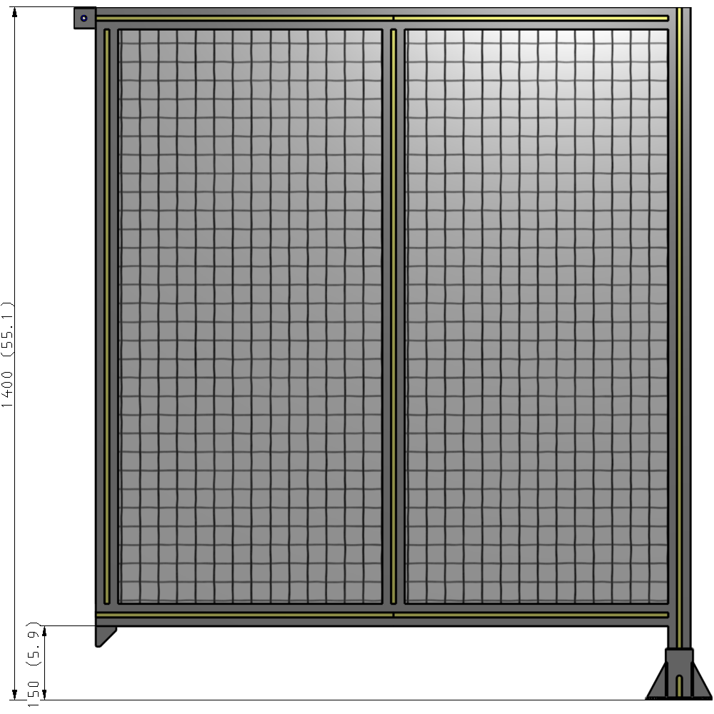 B2-1400-1200-0150-TYMFK DOUBLE PANEL-LEG ON RIGHT, TIE PLATE AND ANGLE ON LEFT 1400MM X 1200MM 1" MESH, AS A KIT