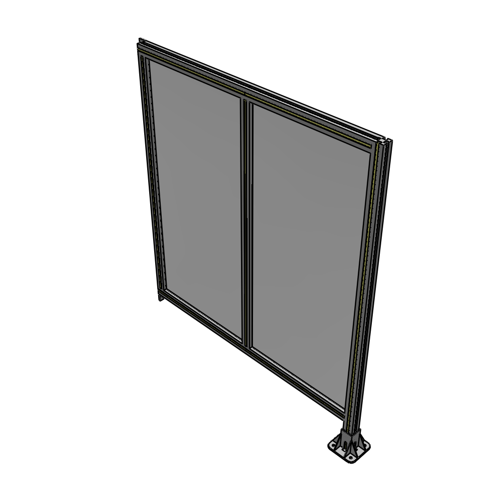 B2-1400-1200-0150-TYPFK DOUBLE PANEL-LEG ON RIGHT, TIE PLATE AND ANGLE ON LEFT 1400MM X 1200MM 1/4" POLYCARBONATE, AS A KIT