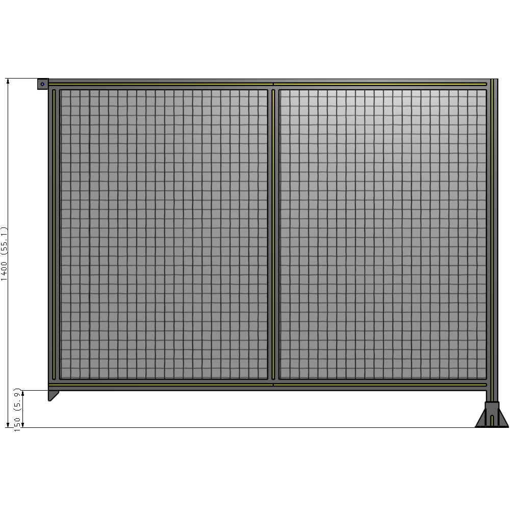 B2-1400-1800-0150-TYMFK DOUBLE PANEL-LEG ON RIGHT, TIE PLATE AND ANGLE ON LEFT 1400MM X 1800MM 1" MESH, AS A KIT