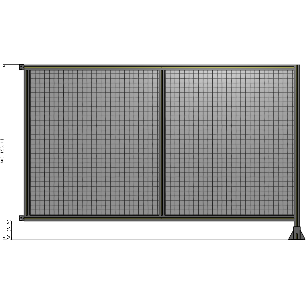B2-1400-2200-0150-HYMFK DOUBLE PANEL-LEG ON RIGHT, HINGE ON LEFT 1400MM X 2200MM 1" MESH, AS A KIT