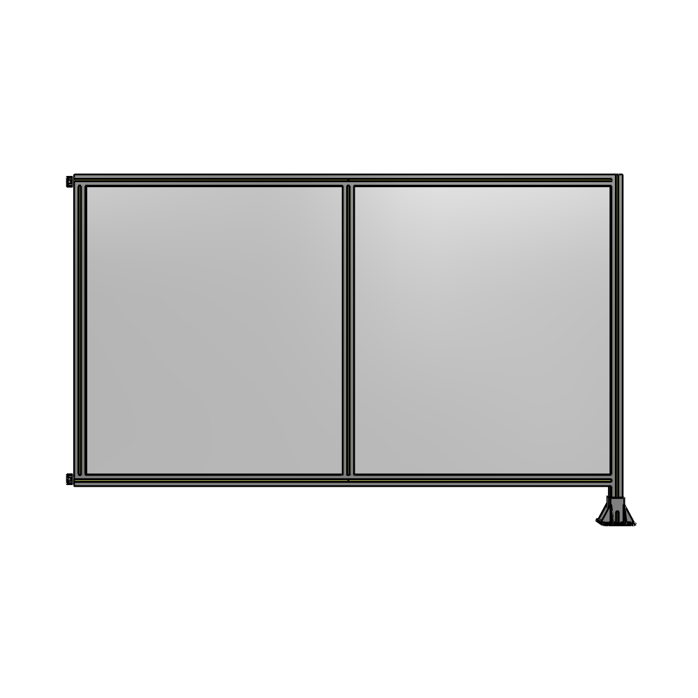 B2-1400-2200-0150-HYPFA DOUBLE PANEL-LEG ON RIGHT, HINGE ON LEFT 1400MM X 2200MM  1/4" POLYCARB, ASSEMBLED