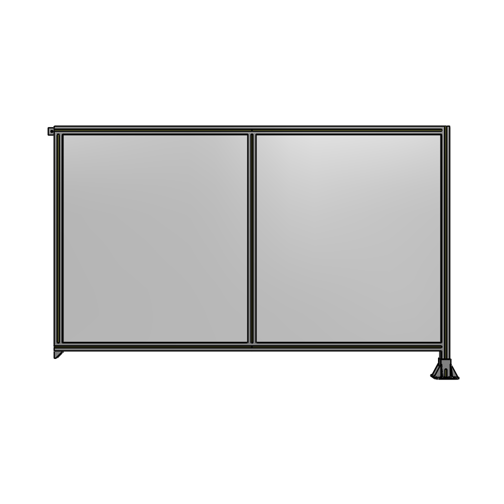 B2-1400-2200-0150-TYPFA DOUBLE PANEL-LEG ON RIGHT, TIE PLATE AND ANGLE ON LEFT 1400MM X 2200MM 1/4" POLYCARBONATE, AS A KIT