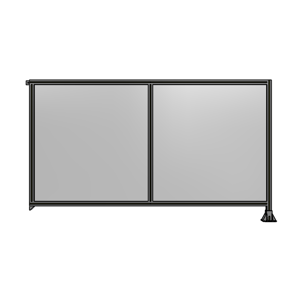 B2-1400-2400-0150-TYPFK DOUBLE PANEL-LEG ON RIGHT, TIE PLATE AND ANGLE ON LEFT 1400MM X 2400MM 1/4" POLYCARB, ASSEMBLED