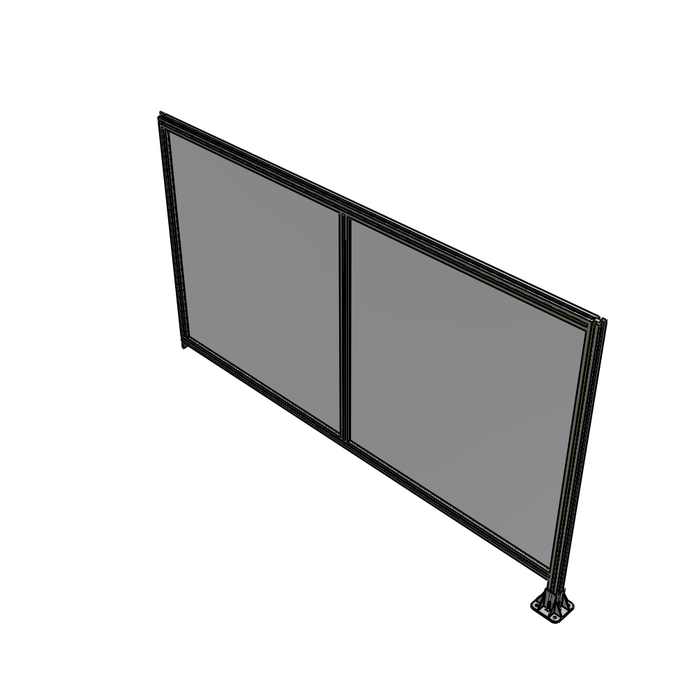 B2-1400-2400-0150-TYPFK DOUBLE PANEL-LEG ON RIGHT, TIE PLATE AND ANGLE ON LEFT 1400MM X 2400MM 1/4" POLYCARB, ASSEMBLED