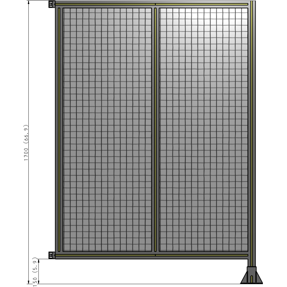 B2-1700-1200-0150-HYMFK DOUBLE PANEL-LEG ON RIGHT, HINGE ON LEFT 1700MM X 1200MM  1" MESH, FULLY ASSEMBLED