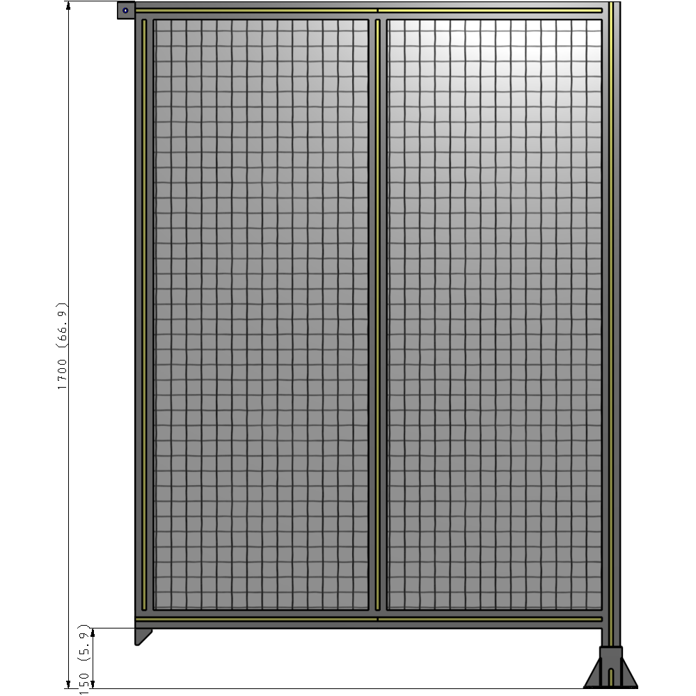 B2-1700-1200-0150-TYMFA DOUBLE PANEL-LEG ON RIGHT, TIE PLATE AND ANGLE ON LEFT 1700MM X 1200MM  1" MESH, AS A KIT