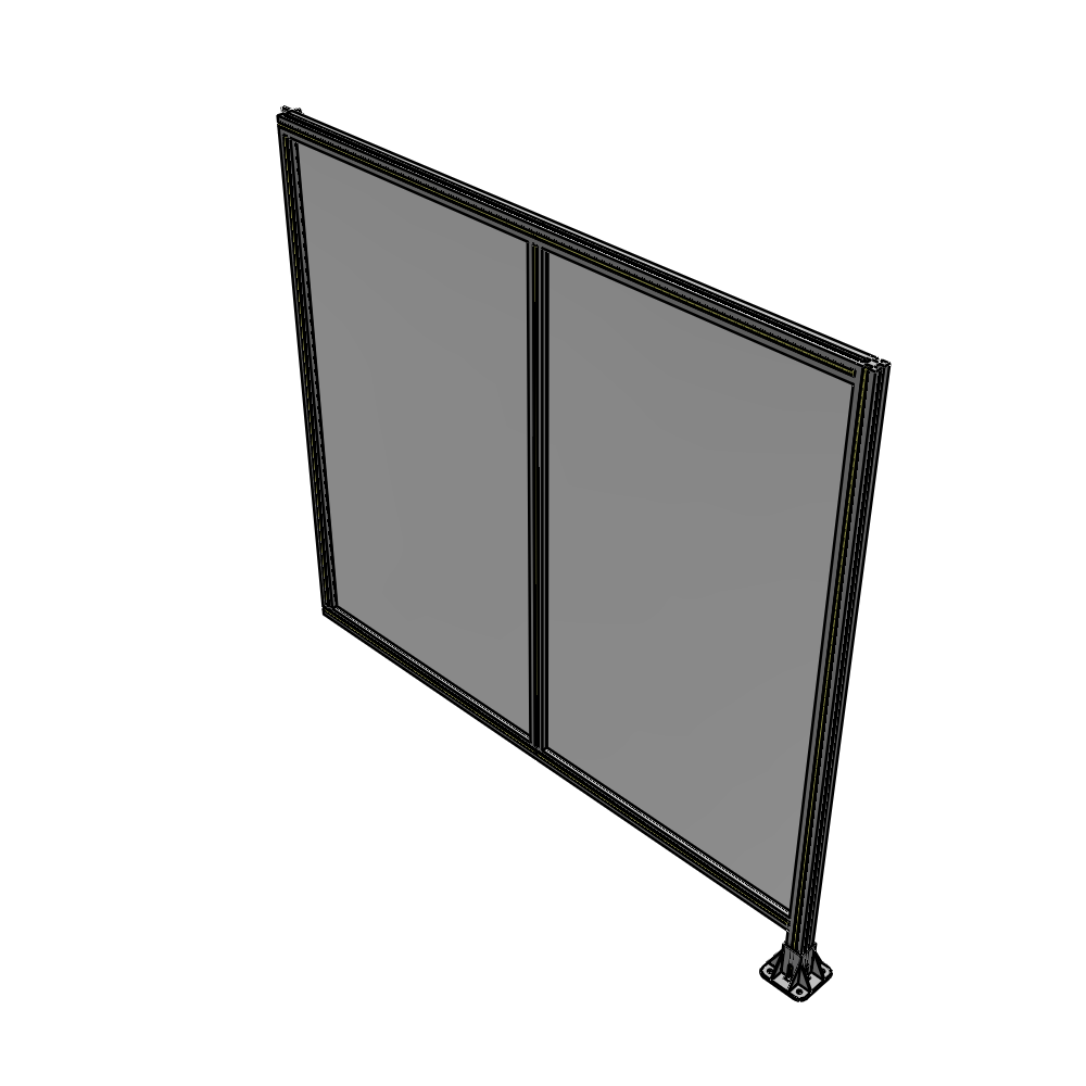 B2-1700-1800-0150-HYPFA DOUBLE PANEL-LEG ON RIGHT, HINGE ON LEFT 1700MM X 1800MM  1/4" POLYCARB, ASSEMBLED