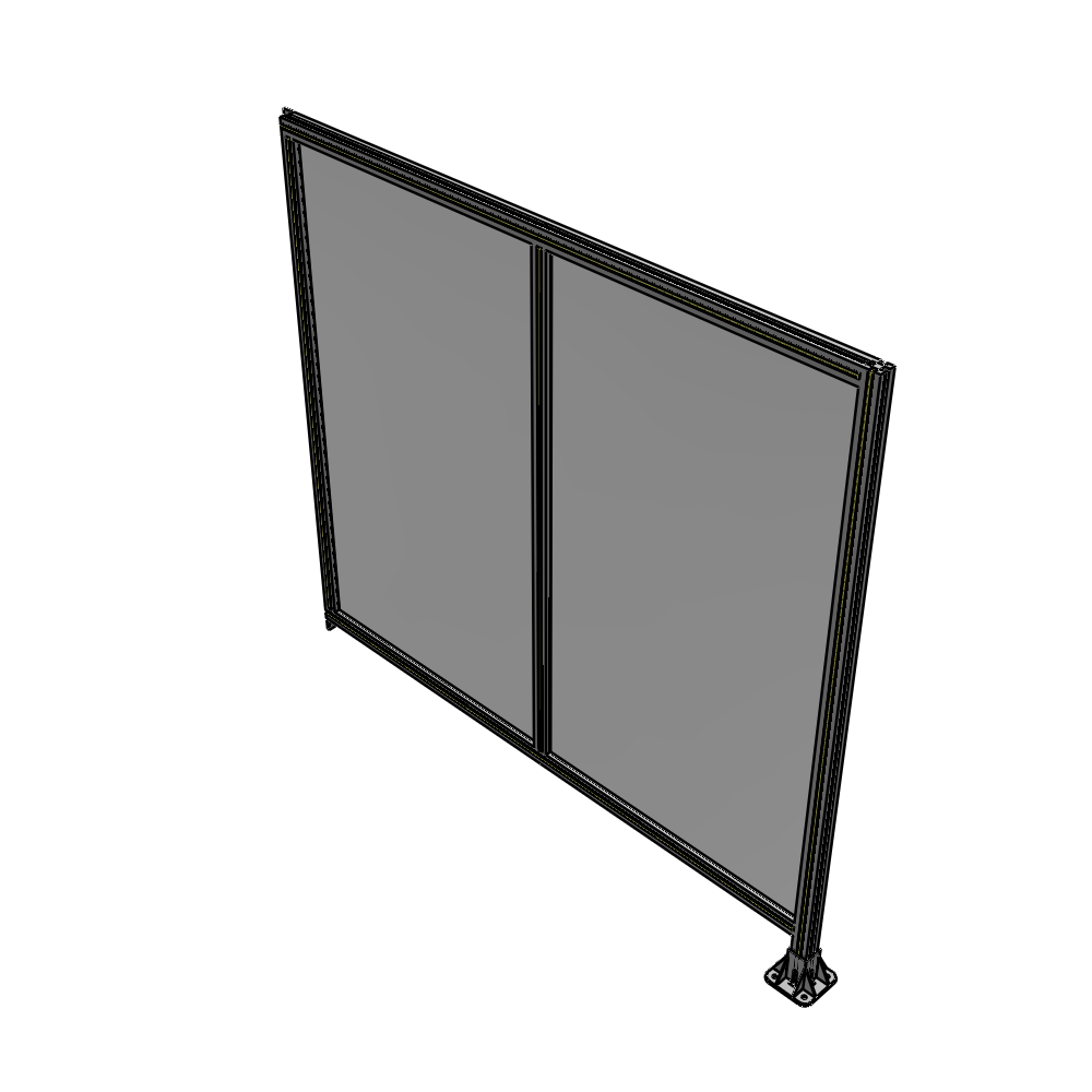 B2-1700-1800-0150-TYPFK DOUBLE PANEL-LEG ON RIGHT, TIE PLATE AND ANGLE ON LEFT 1700MM X 1800MM 1/4" POLYCARBONATE, AS A KIT