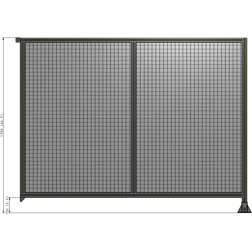 B2-1700-2200-0150-TYMFK DOUBLE PANEL-LEG ON RIGHT, TIE PLATE AND ANGLE ON LEFT 1700MM X 2200MM  1" MESH, AS A KIT