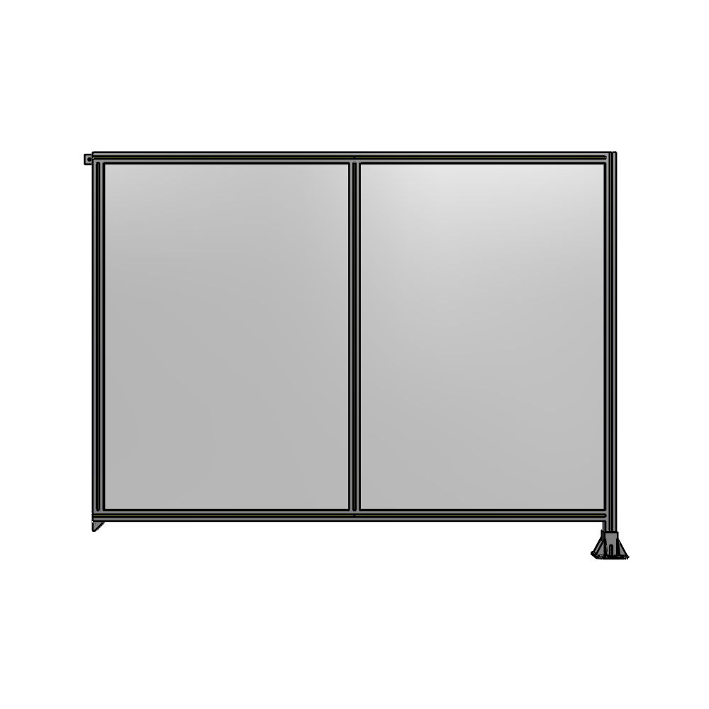 B2-1700-2200-0150-TYPFK DOUBLE PANEL-LEG ON RIGHT, TIE PLATE AND ANGLE ON LEFT 1700MM X 2200MM 1/4" POLYCARBONATE, AS A KIT