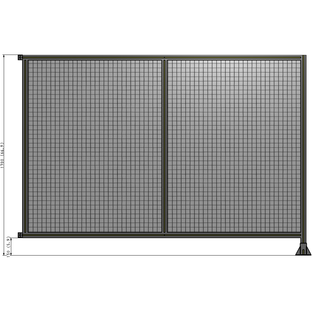 B2-1700-2400-0150-HYMFK DOUBLE PANEL-LEG ON RIGHT, HINGE ON LEFT 1700MM X 2400MM 1" MESH, AS A KIT