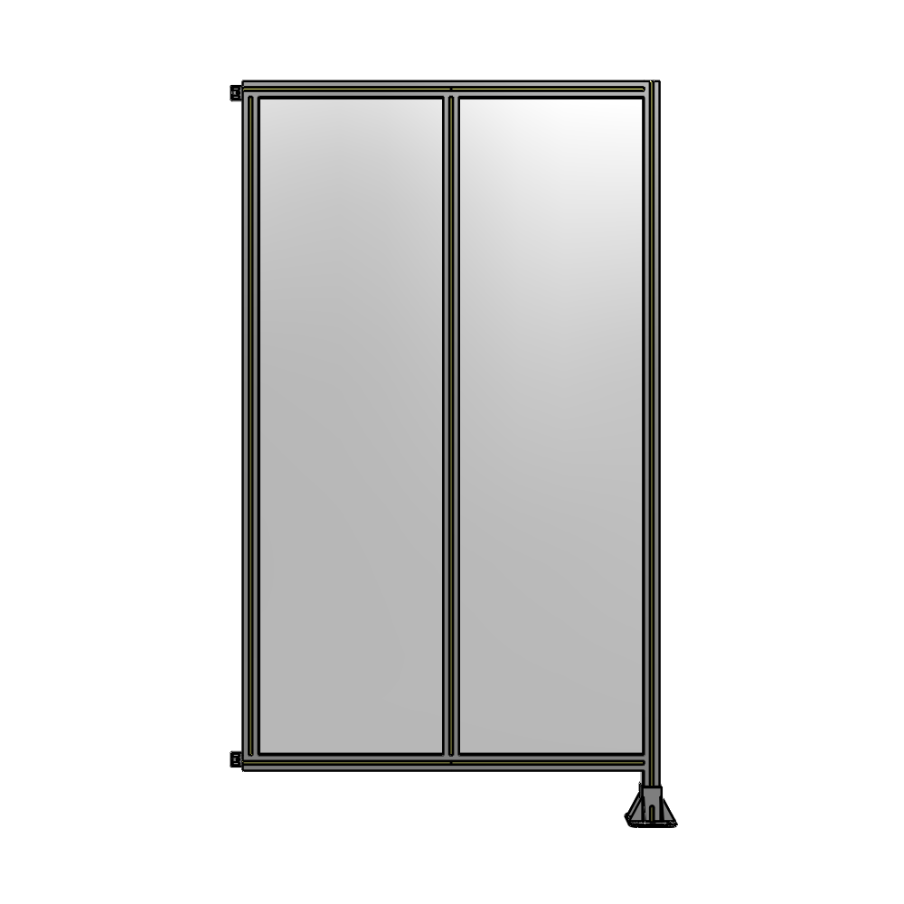 B2-2135-1200-0150-HYPFK DOUBLE PANEL-LEG ON RIGHT, HINGE ON LEFT 2135MM X 1200MM 1/4" POLYCARB, ASSEMBLED