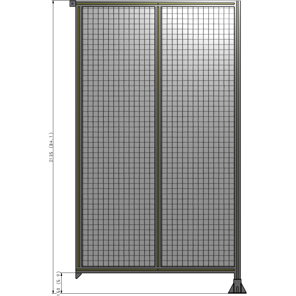B2-2135-1200-0150-TYMFA DOUBLE PANEL-LEG ON RIGHT, TIE PLATE AND ANGLE ON LEFT 2135MM X 1200MM 1" MESH, AS A KIT