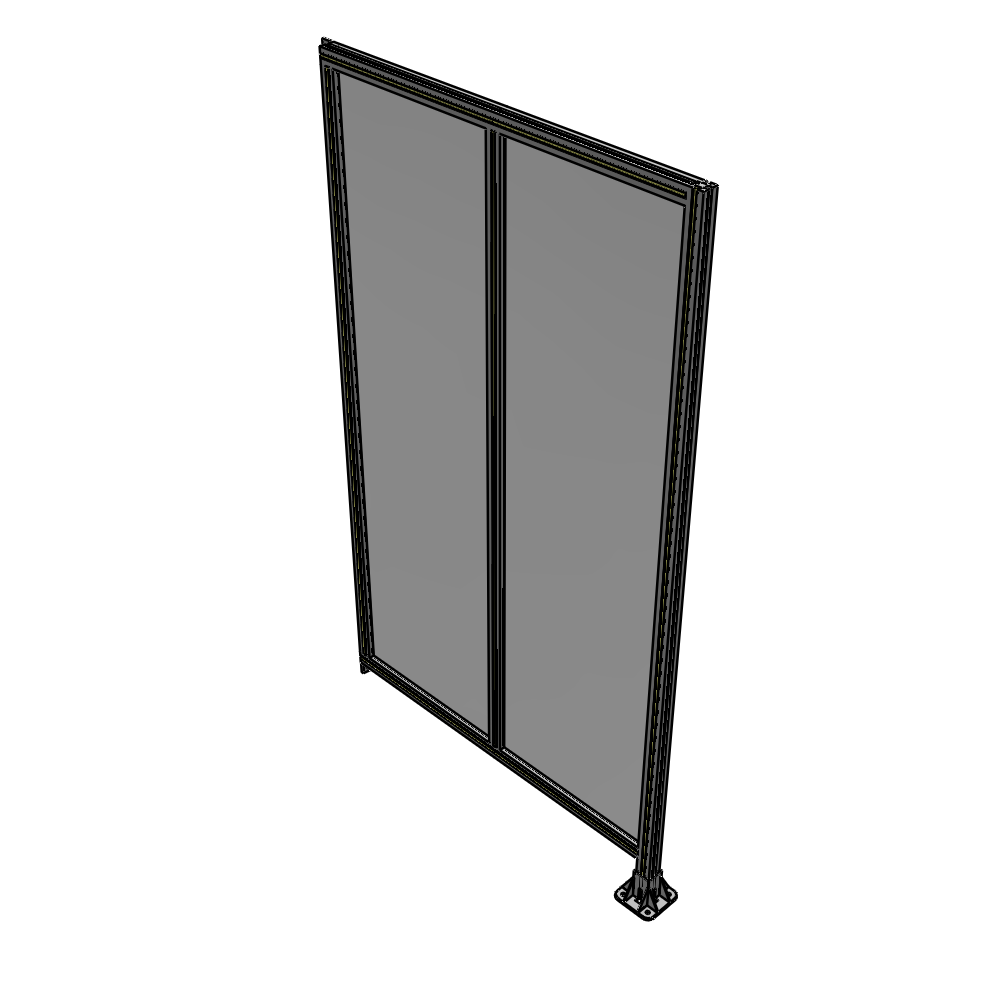 B2-2135-1200-0150-TYPFK DOUBLE PANEL-LEG ON RIGHT, TIE PLATE AND ANGLE ON LEFT 2135MM X 1200MM 1/4" POLYCARB, ASSEMBLED